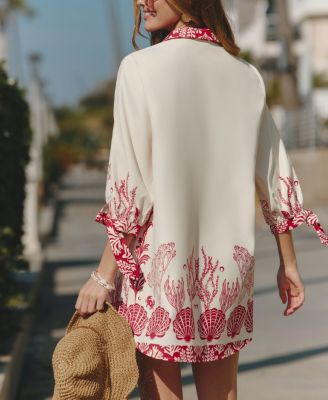 Women's Vacationing Tropical Mini Beach Dress