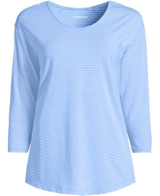Women's Petite 3/4 Sleeve Lightweight Jersey Shirttail Tee