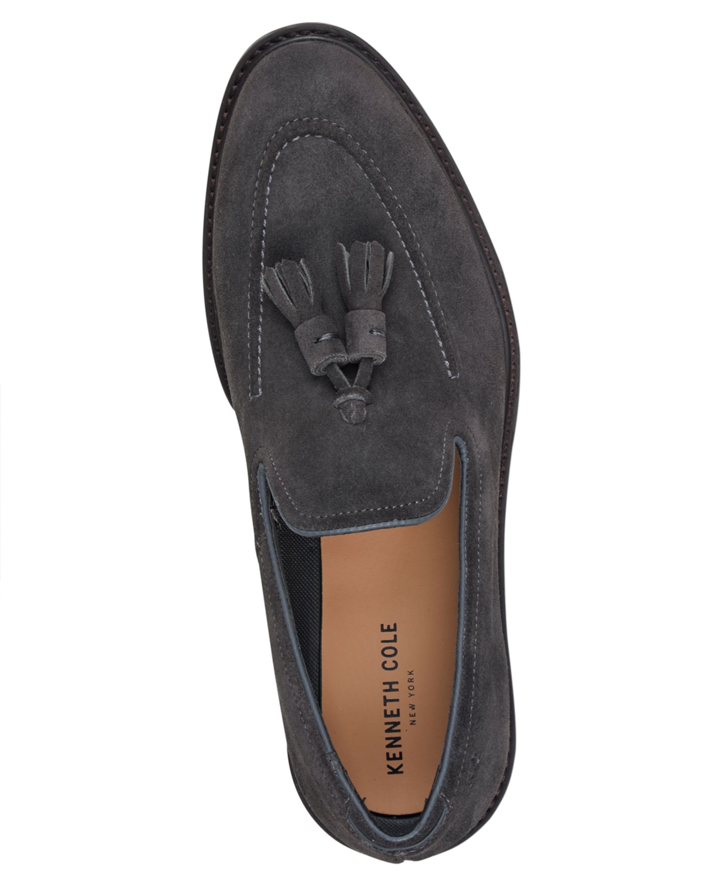 Мужские туфли Kenneth Cole New York Madison Tassel Dress Slip-On, цвет: Угольный замшевый — фото 4