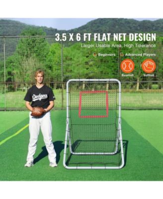 Baseball/Softball Rebounder Net, 3.5' x 6', Pitchback Trainer, Fielding Practice, 5 Adjustable Angles