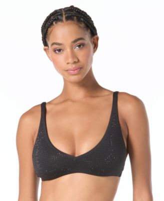 Michael Kors Women's Rhinestone Swim Bra Top