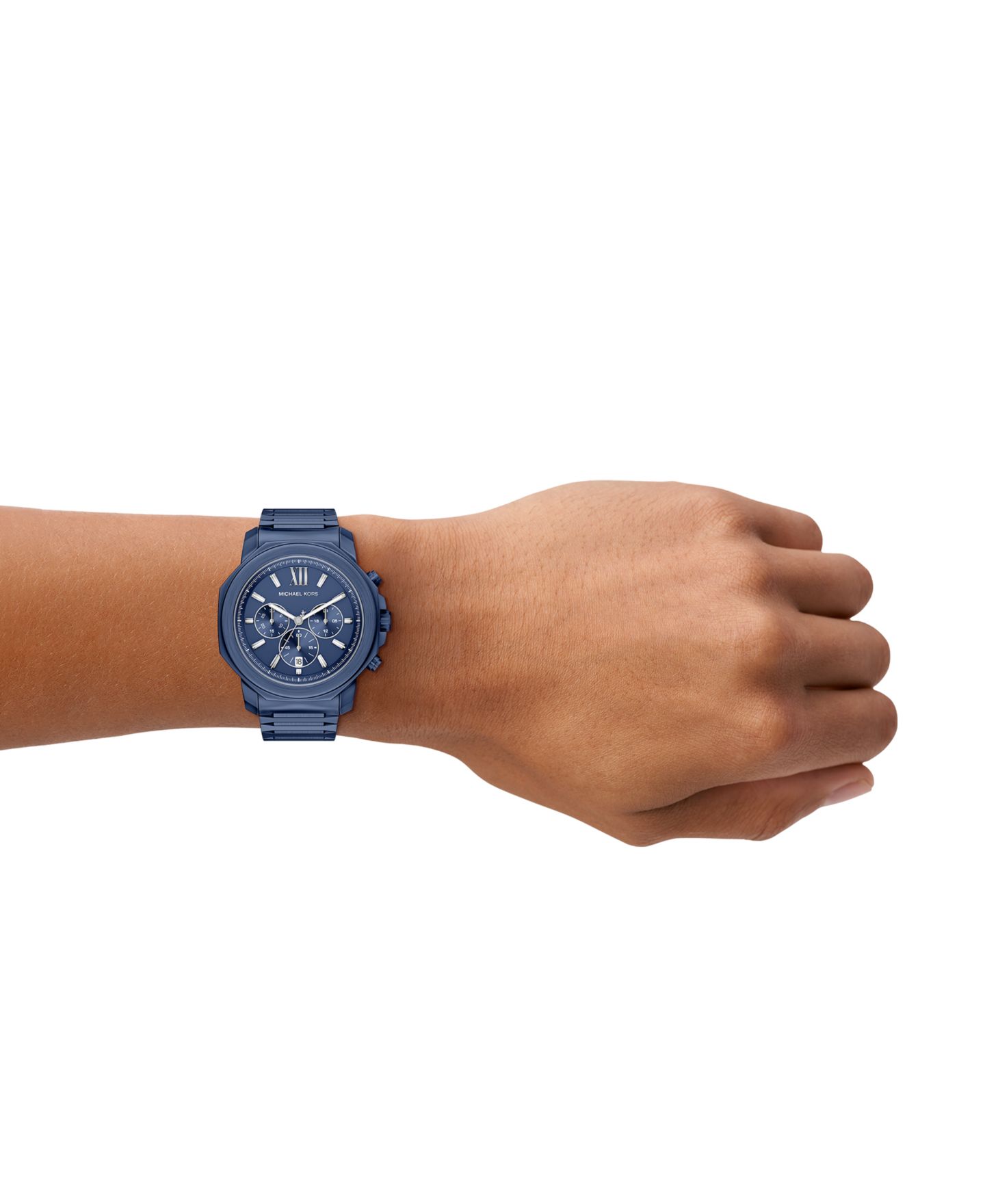 Мужские часы Michael Kors Prescott Chronograph Blue Stainless Steel Watch, 44mm — фото 7