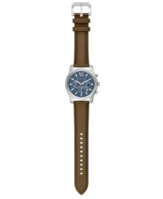 Men's Lexington Chronograph Brown Leather Watch, 45mm