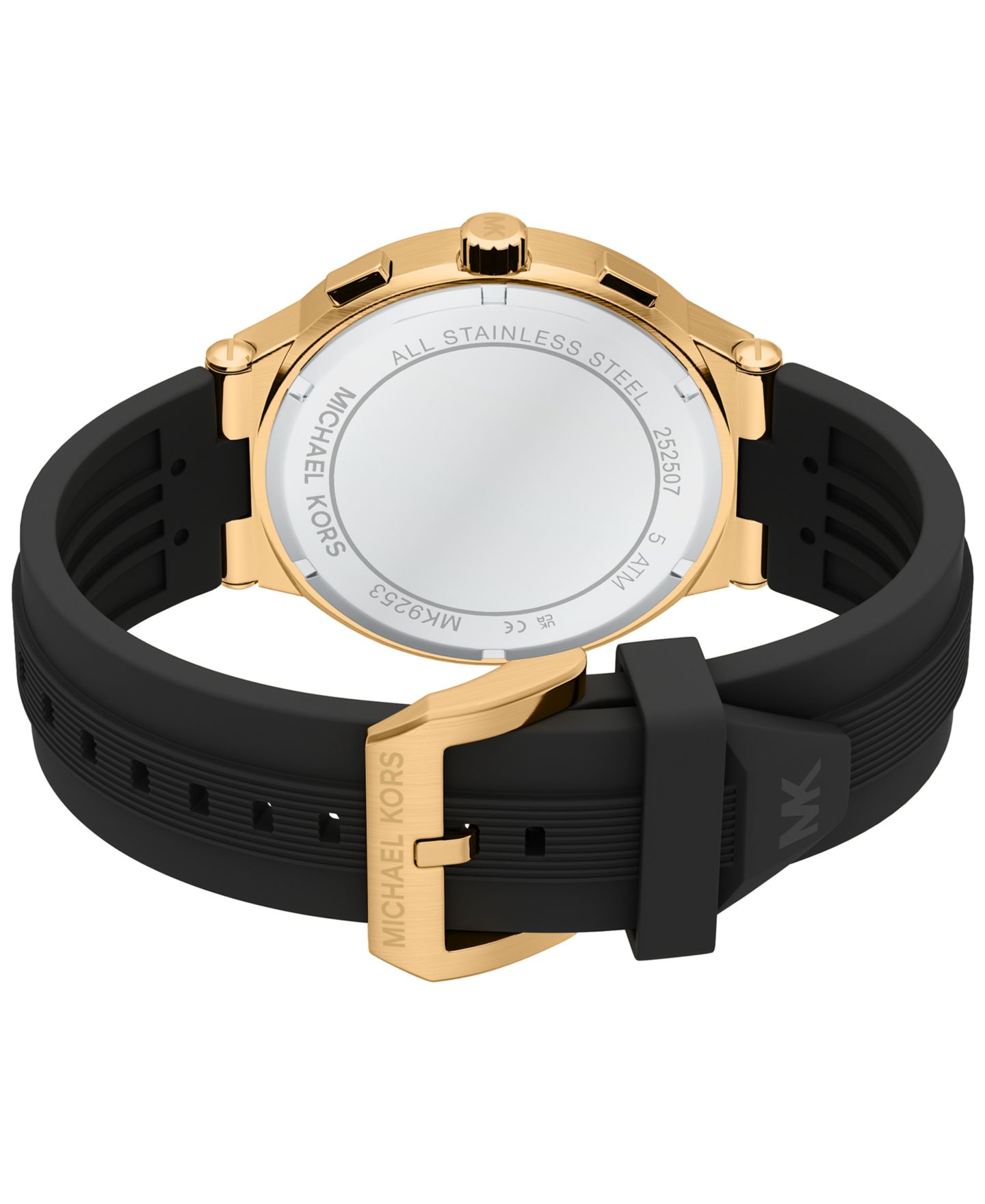 Мужские часы Michael Kors Billie Chronograph Black Silicone Watch, 46mm — фото 5