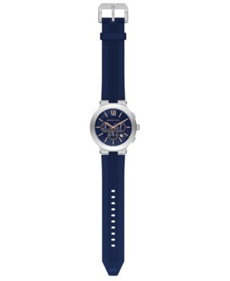 Men's Billie Chronograph Navy Silicone Watch, 46mm