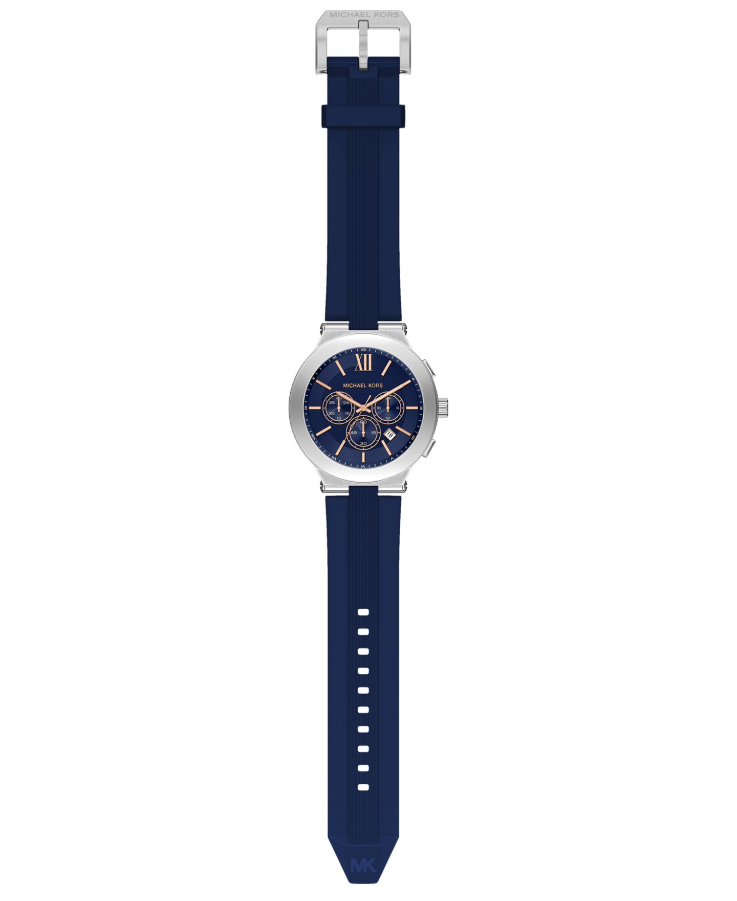 Мужские часы Michael Kors Billie Chronograph Navy Silicone Watch, 46mm — фото 7