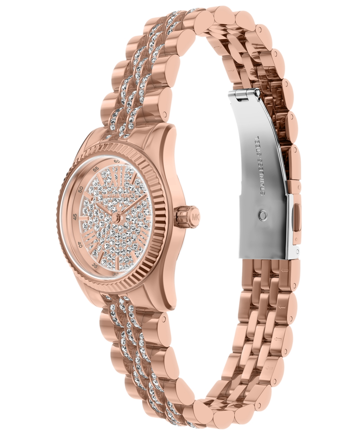 Michael Kors Women's Lexington Three-Hand Rose Gold-Tone Stainless Steel Watch, 26mm