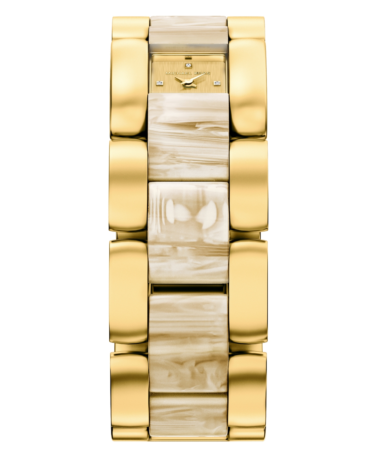 Michael Kors Women's Darrington Two-Hand Alabaster Acetate and Gold-Tone Stainless Steel Watch, 24mm