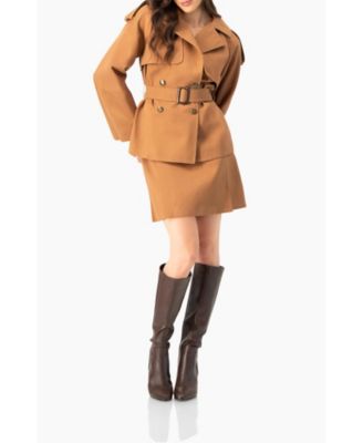 Women's Short Straight Skirt with Back Zipper