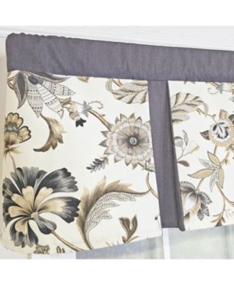 Zanzibar Pleated 100% Cotton Rod Pocket  Window Valance 50" x 17" Gray