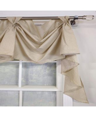 Pin Stripe 3-S Victory 100% Cotton Tab Top Swag Window Curtain 54" x 25" Natural