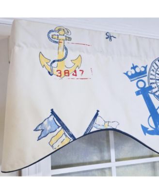 Ralph Lauren Navigator Cornice Rod Pocket Lined Window Valance