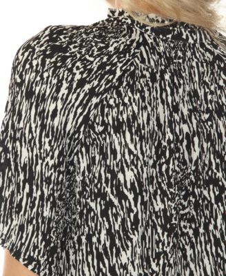 Women's Short Sleeve Printed Peplum Top