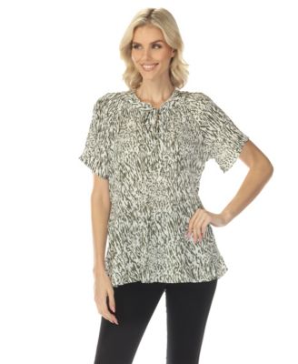 Women's Short Sleeve Printed Peplum Top