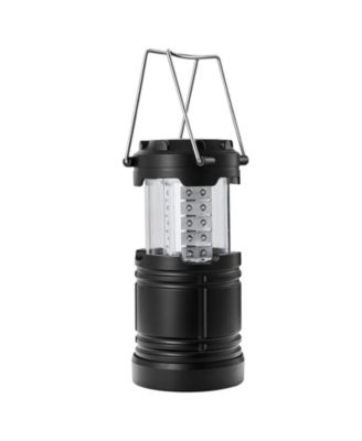 4-Pack LED Camping Lanterns, Battery Powered, Magnetic Base, Collapsible Hanging Lights, Black