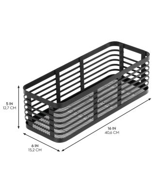 Metal Pantry Basket with Handles - Set of 4 - Matte Black