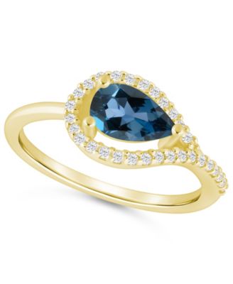 Gemstone and Diamond Ring (1/5 ct. t.w.) in 10K White Gold (also in 10K Yellow Gold)