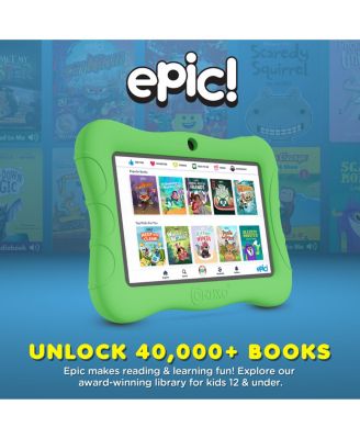 V9 Kids Tablet 32GB, 7” Screen WiFi Learning Device with Parental Controls, Shockproof Case, Epic! & LingoKids Apps