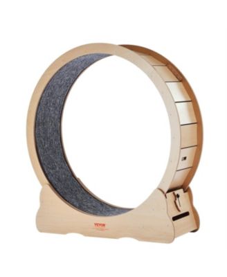 43.3 in Wooden Cat Running Wheel with Carpeted Runway in Yellow