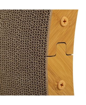 38 in Wooden Cat Running Wheel with Runway in Natural