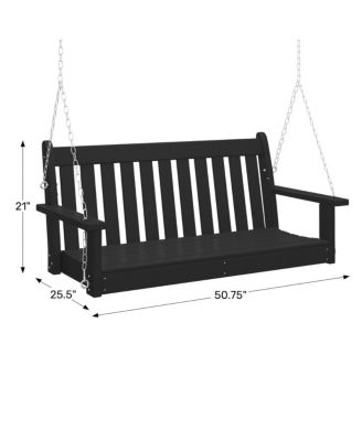 Outdoor Patio HDPE Hanging Front Porch Swing Bench