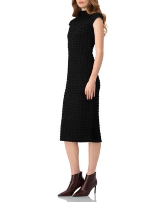 Women's Sleeveless Black Midi Dress