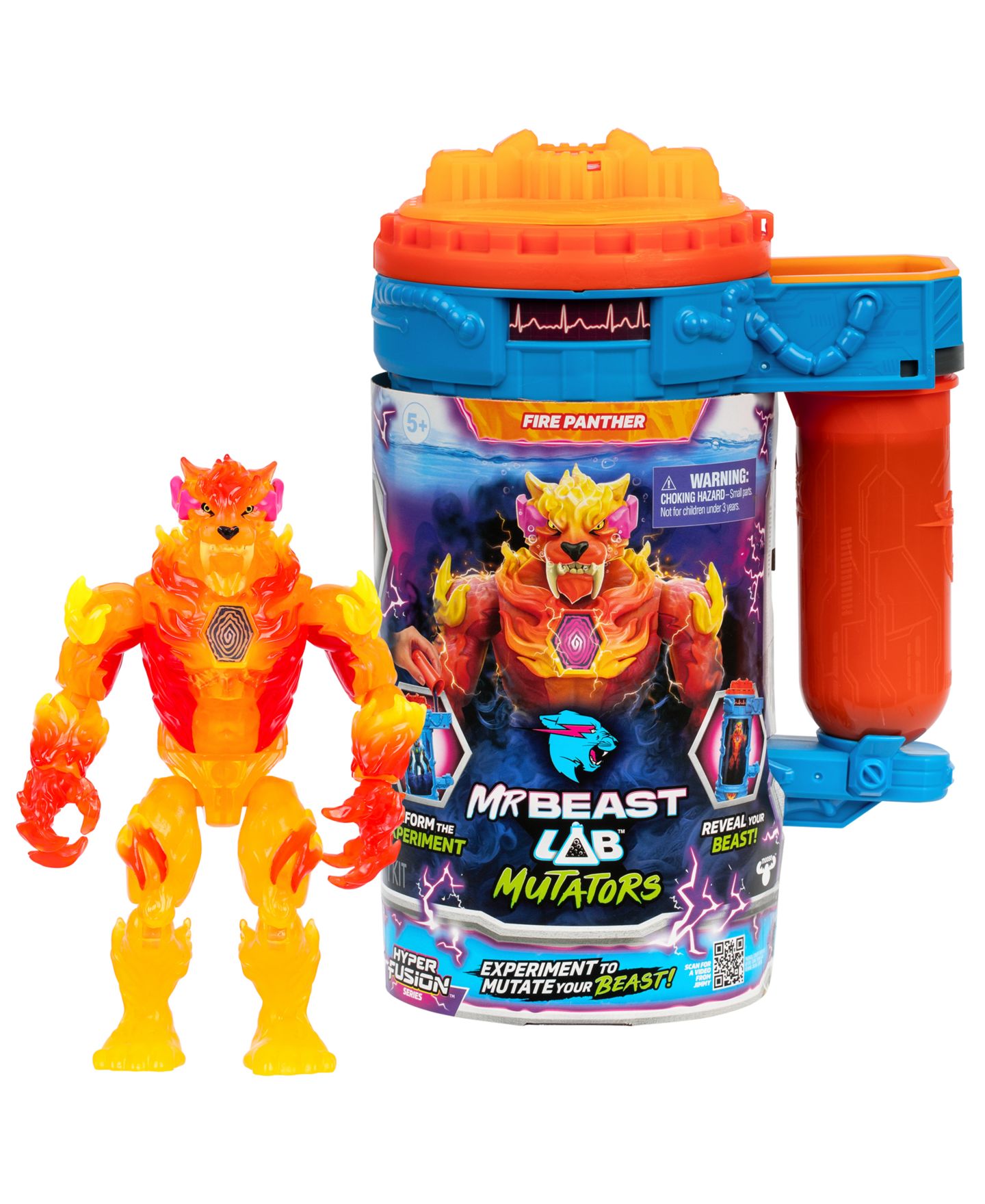 Детская фигурка Mr Beast Lab Mutators Mutation Chamber Flame Panther Action Figure — фото 1