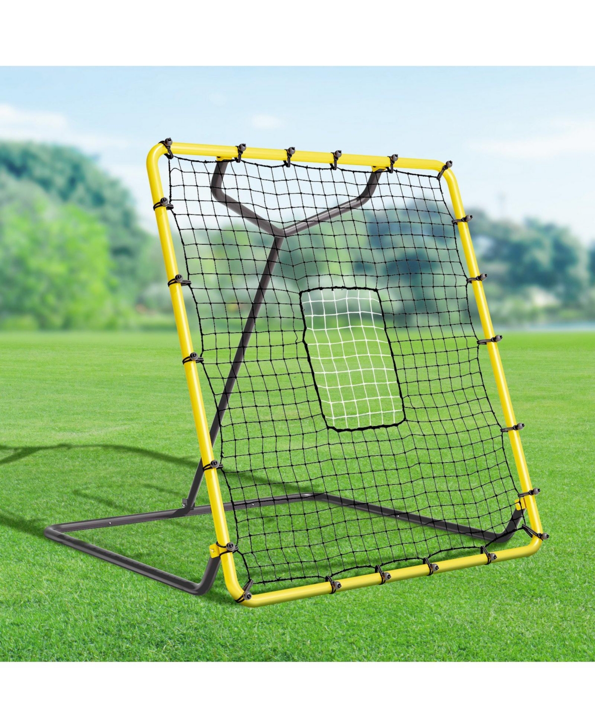 Mecale Baseball/Softball Rebounder Net, 4' x 4.5', Pitchback Trainer w/ Target, 4 Adjustable Angles