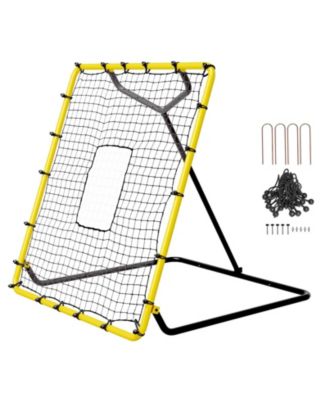 Baseball/Softball Rebounder Net, 4' x 4.5', Pitchback Trainer w/ Target, 4 Adjustable Angles