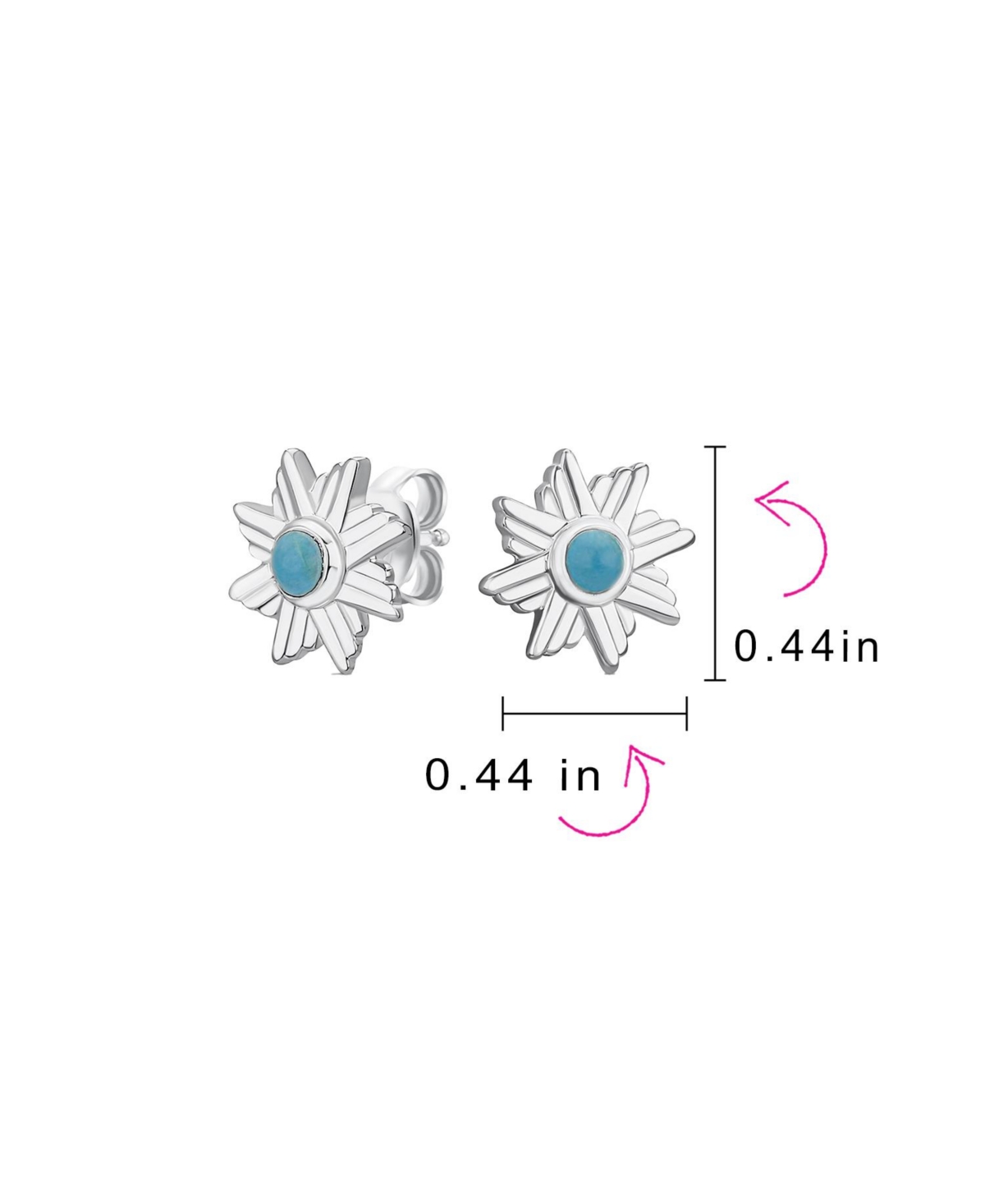 Bling Jewelry Southwestern Style Eagle Wings Turquoise Round Stud Earrings 925 Sterling Silver