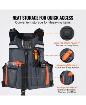 Life Vest for Watersports (PFD), Waterproof Nylon, 110N Buoyancy, Life Jacket for Fishing Kayaking Surfing, Men and Women, Size XL