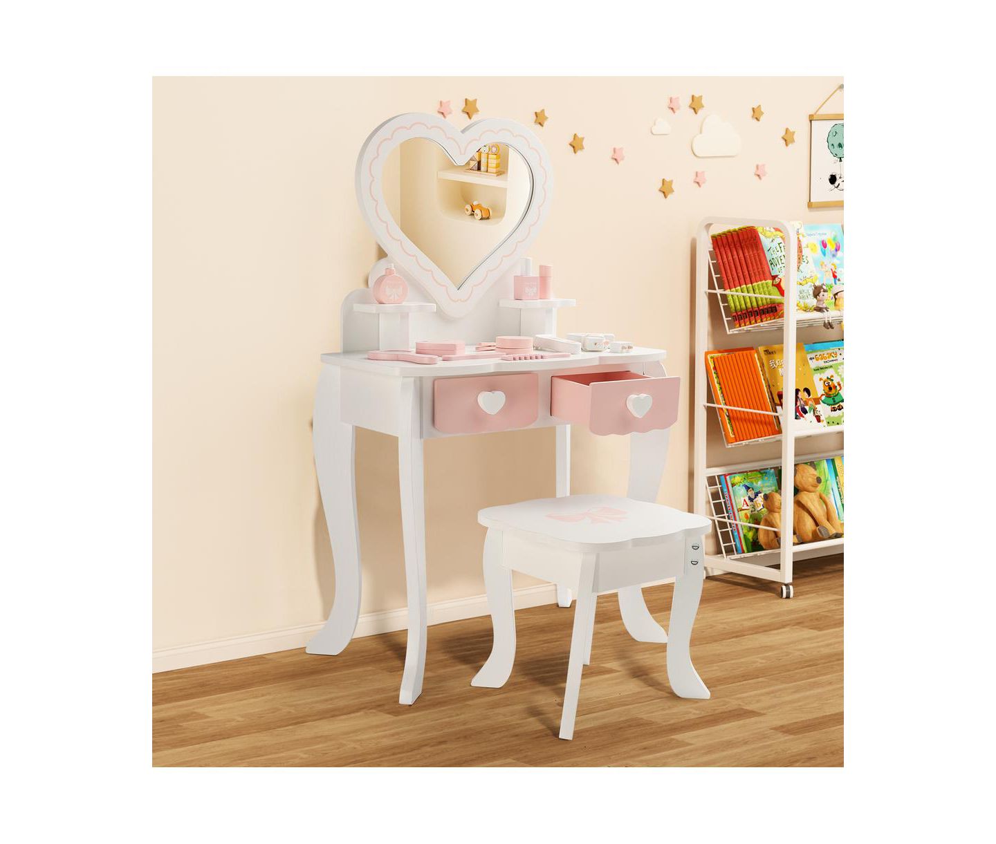 Детские игрушки Bruce & Shark Princess 2-in-1 5-Piece Vanity Set, Ages 3+, цвет: Белый — фото 3