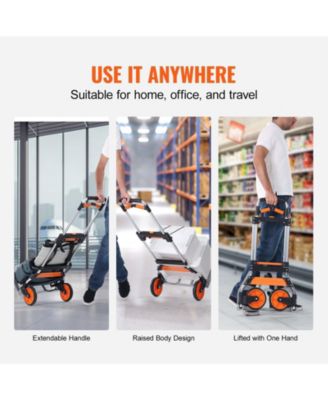 Folding Hand Truck, 309 lb Capacity, Aluminum Convertible Hand Truck & Dolly, Telescoping Handle, PP+TPR Wheels, Lightweight Cart