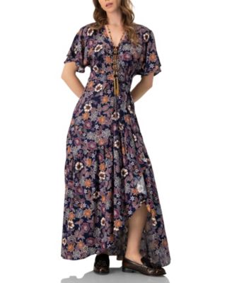 Women's V-Neck Wrap Maxi Dress