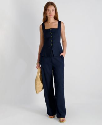 Women's Twill High-Rise Relaxed Ankle Trousers