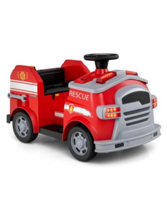 Kids Electric Fire Truck Ride On Car With Siren Lights And Safety Helmet