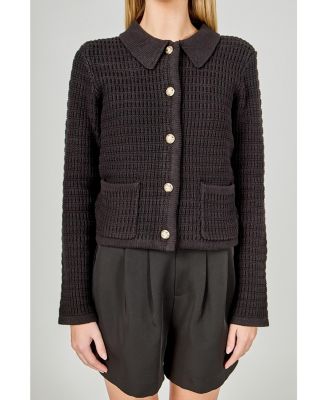 Women's Button-Front Knit Sweater