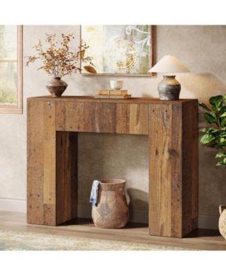 Tribesigns 39" Wooden Farmhouse Console Table with Drawer for Entryway ...