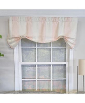 Faded Stripe Butterfly 100% Cotton Rod Pocket Lined  Window Valance 50" x 17" Pink