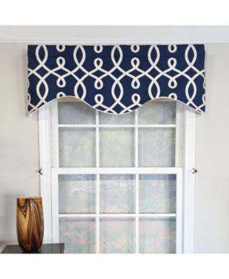 Oblique Cornice 100% Cotton Rod Pocket Lined  Window Valance 50" x 17" Navy
