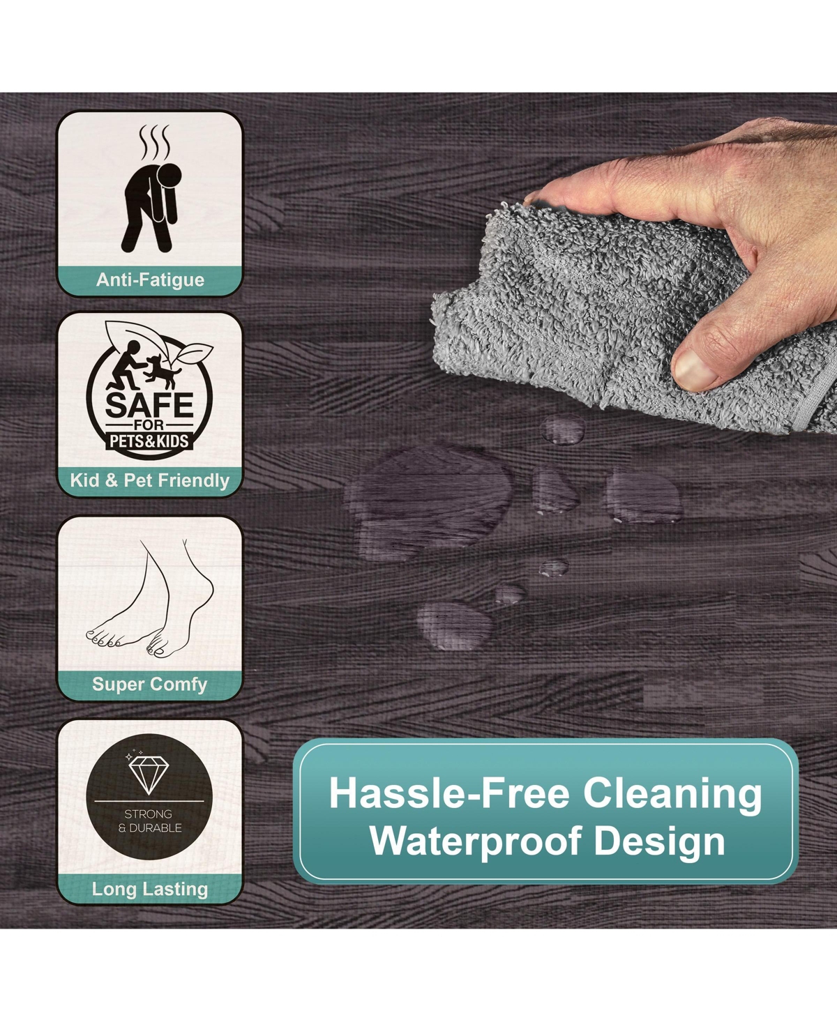 Sorbus Thick 3/8-inch Wood Grain Floor Foam Tile Mats (16 Tiles,16 Sq ft) - for Home, Office, Playroom, Basement, and More