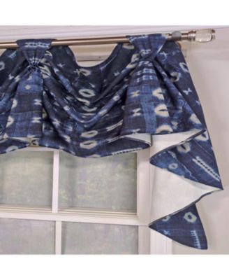 Pulsar 3-S Victory 100% Cotton Tab Top Swag Window Curtain 54" x 25" Navy