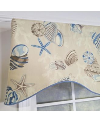 Beachbound Cornice 100% Cotton Rod Pocket Lined  Window Valance 50" x 17"