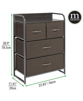 Storage Dresser Furniture, 4 Removable Fabric Drawers, Dk. Gray/Graphite