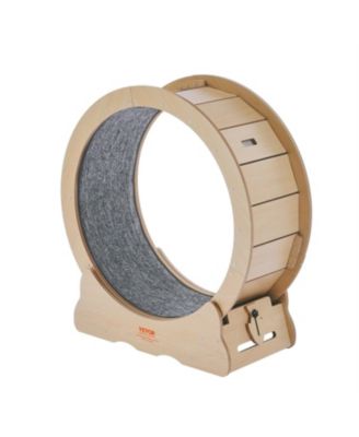 29.5 in Wooden Cat Running Wheel with Runway in Natural