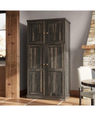 4-Door Wardrobe With Strong Storage，Bedroom Closet，Armoire,Brown