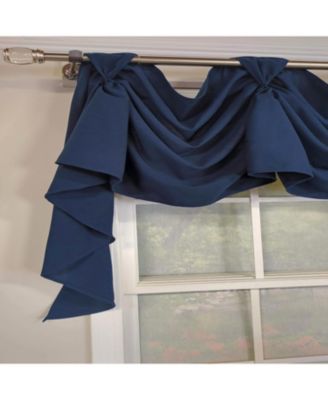 Classic Solid 3-S Victory 100% Cotton Tab Top Swag Window Curtain 54" x 25" Navy