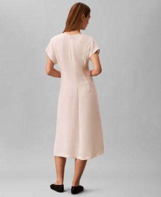 Women's V-Neck Short-Sleeve Midi Dress