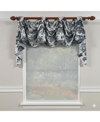 Baroque 3-S Victory 100% Cotton Tab Top Swag Window Curtain 54" x 25" Black