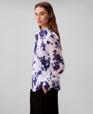 Women's Printed Relaxed Button-Down Shirt